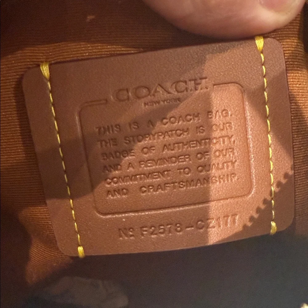 Coach Signature Ellie File Tan and Black Shoulder Bag